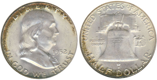 1952-S Franklin Half Dollar